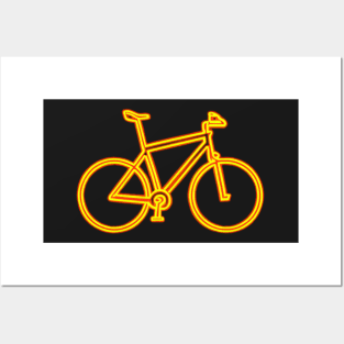 Orange Neon Bike Icon Posters and Art